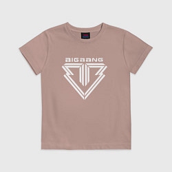 Футболка хлопковая детская Big bang logo, цвет: пыльно-розовый