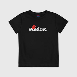 Футболка хлопковая детская Роблокс - Новый год, цвет: черный