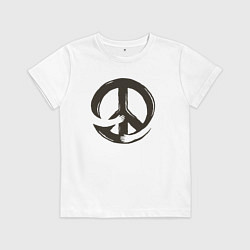 Футболка хлопковая детская Peace hugs, цвет: белый