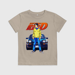 Футболка хлопковая детская Такуми & АЕ86, цвет: миндальный