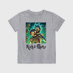 Футболка хлопковая детская Rick and Morty - horror, цвет: меланж