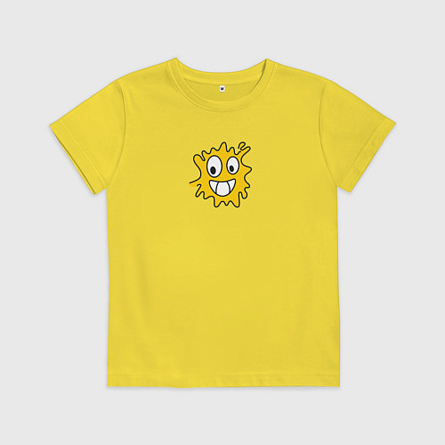 Детская футболка Веселая жёлтая клякса / Желтый – фото 1