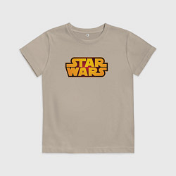 Футболка хлопковая детская Лого - Звездные войны, цвет: миндальный