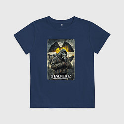 Футболка хлопковая детская Stalker 2 heart of chornobyl, цвет: тёмно-синий