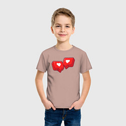 Футболка хлопковая детская Love like, цвет: пыльно-розовый — фото 2