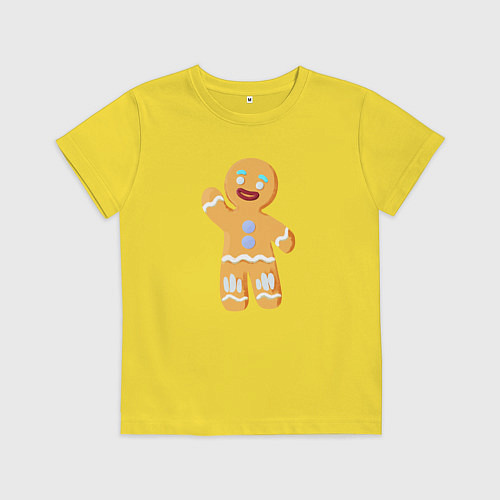 Детская футболка Пряничный человек большой / Желтый – фото 1