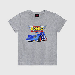 Футболка хлопковая детская Cool hedgehog - Sonic racing team, цвет: меланж