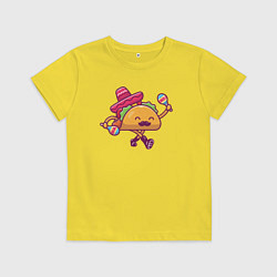 Футболка хлопковая детская Забавный тако, цвет: желтый