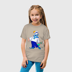 Футболка хлопковая детская Морячок, цвет: миндальный — фото 2