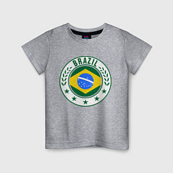 Футболка хлопковая детская Brazil 2014, цвет: меланж