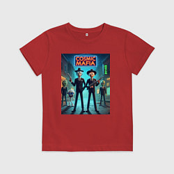 Футболка хлопковая детская Rick and Morty - cosmic mafia, цвет: красный