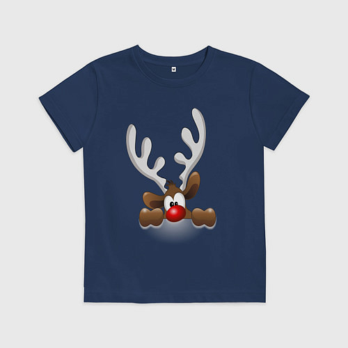Детская футболка Новогодние прятки / Тёмно-синий – фото 1