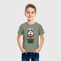 Футболка хлопковая детская Имперская матрёшка, цвет: авокадо — фото 2