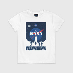 Футболка хлопковая детская NASA открытия, цвет: белый