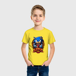Футболка хлопковая детская Sonicexe, цвет: желтый — фото 2
