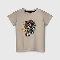 Детская футболка Japanese dragon - engraving