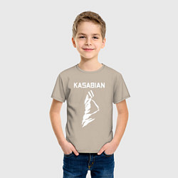 Футболка хлопковая детская Kasabian - logo, цвет: миндальный — фото 2