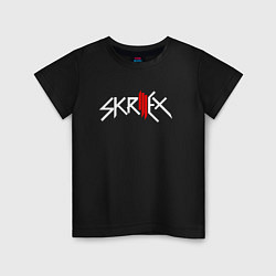 Футболка хлопковая детская Skrillex - logo, цвет: черный