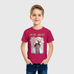 Футболка хлопковая детская Made in Abyss - Reg and Faputa, цвет: маджента — фото 2