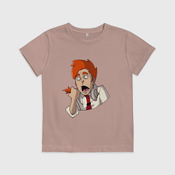 Футболка хлопковая детская Нервный диспетчер из Каламбур: Крутое пике, цвет: пыльно-розовый