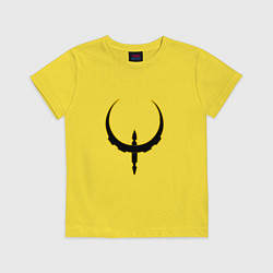Футболка хлопковая детская Чёрно-жёлтый знак quake, цвет: желтый