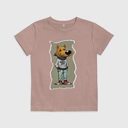 Футболка хлопковая детская Чилловый пацык, цвет: пыльно-розовый