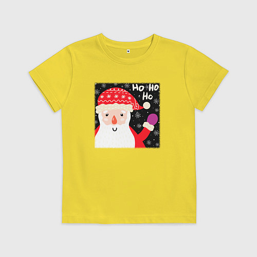 Детская футболка Дед мороз приветствует / Желтый – фото 1