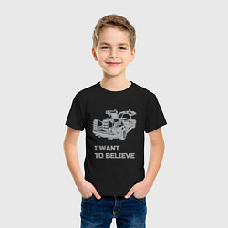 Футболка хлопковая детская Назад в будущее i want to belive, цвет: черный — фото 2