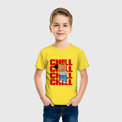 Футболка хлопковая детская Чиловый парень - надпись, цвет: желтый — фото 2