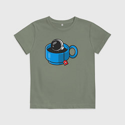 Футболка хлопковая детская Space tea, цвет: авокадо