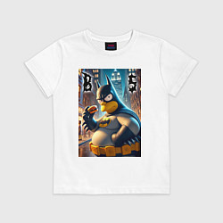Футболка хлопковая детская Batsimpson - ai art fantasy, цвет: белый