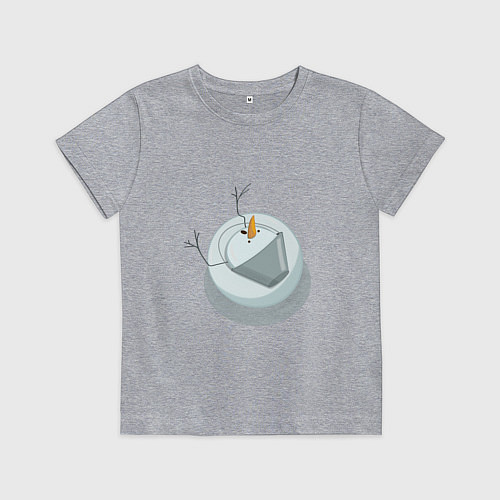 Детская футболка Снеговик вид сверху / Меланж – фото 1