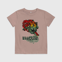 Футболка хлопковая детская Грифон killswitch engage, цвет: пыльно-розовый