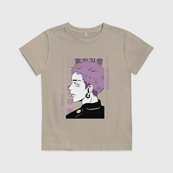 Футболка хлопковая детская Токийские мстители Такаши Мицуя, цвет: миндальный