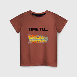 Футболка хлопковая детская Time to back to the future, цвет: кирпичный