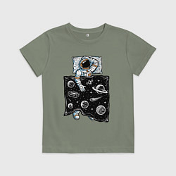 Футболка хлопковая детская Космический сон, цвет: авокадо