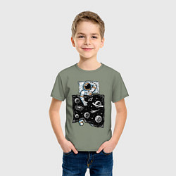 Футболка хлопковая детская Космический сон, цвет: авокадо — фото 2