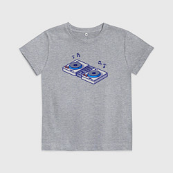 Футболка хлопковая детская Диджейский пульт, цвет: меланж