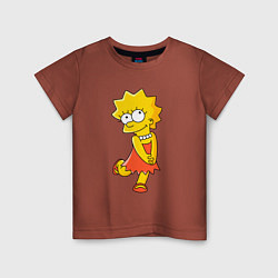 Футболка хлопковая детская Lisa Simpson, цвет: кирпичный