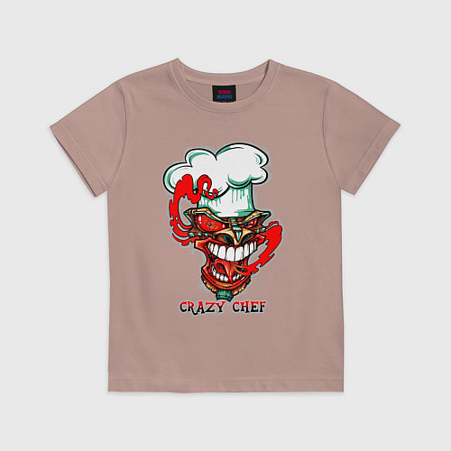 Детская футболка Crazy chef / Пыльно-розовый – фото 1