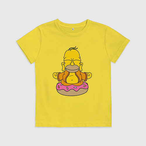 Детская футболка Homer yoga / Желтый – фото 1