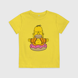 Футболка хлопковая детская Homer yoga, цвет: желтый