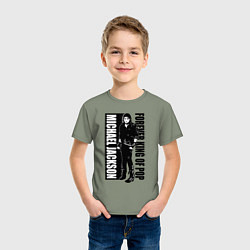 Футболка хлопковая детская Michael Jackson - forever king of pop, цвет: авокадо — фото 2