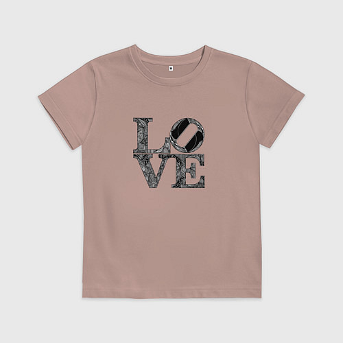 Детская футболка L o v e / Пыльно-розовый – фото 1