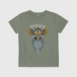 Футболка хлопковая детская Один в виде символики, цвет: авокадо