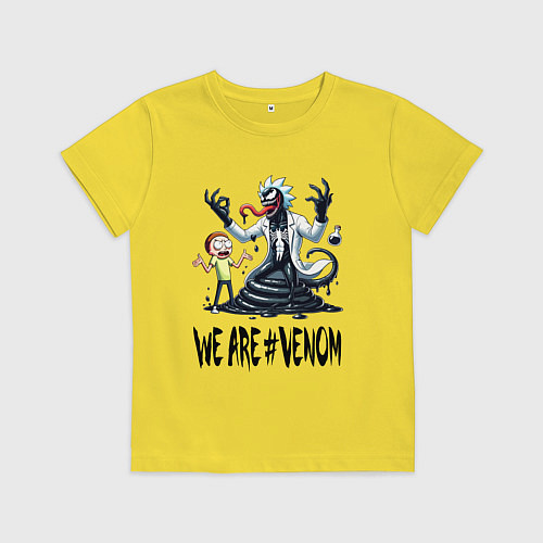 Детская футболка We are Venom - Rick-symbiote and Morty / Желтый – фото 1