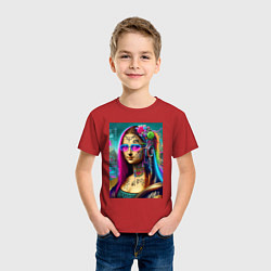 Футболка хлопковая детская The Gioconda of our days is eclectic, цвет: красный — фото 2