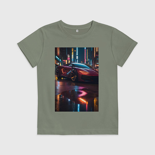 Детская футболка Суперкар и неон / Авокадо – фото 1