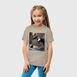 Футболка хлопковая детская Cat and Symbiote - we are Venom meme, цвет: миндальный — фото 2