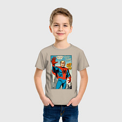 Футболка хлопковая детская Spider-Trump - retro, цвет: миндальный — фото 2